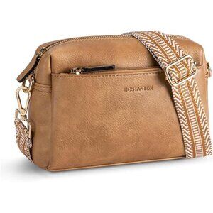 Small Crossbody Purse for Women Triple Zip Cell Phone Leather Handbag